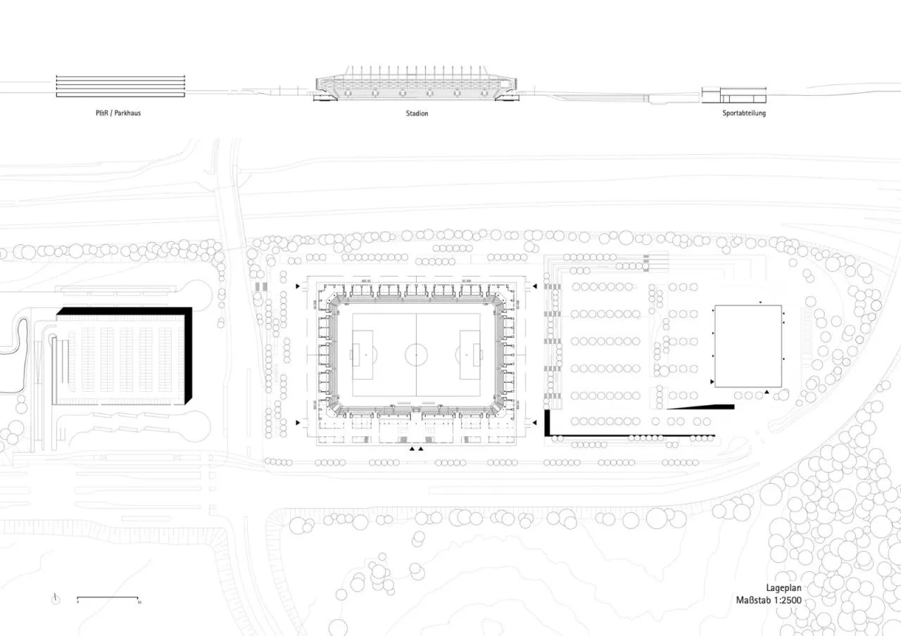 BIM Architecture | Luxembourg Football and Rugby Stadium/GMP Architects