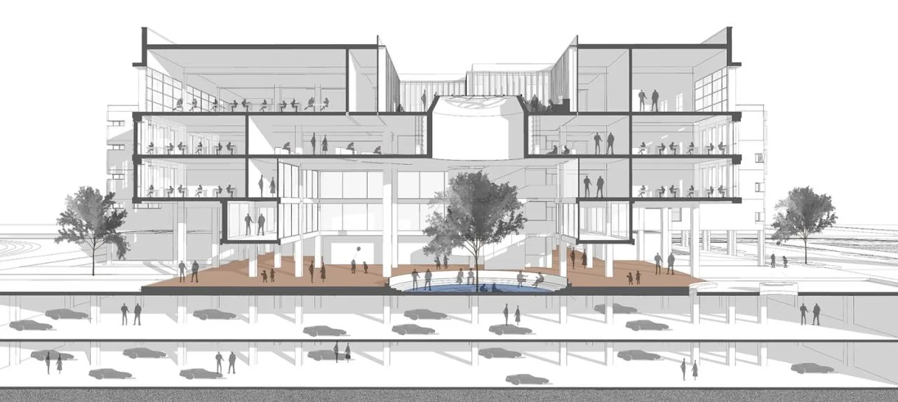 BIM Architecture | 'Harmony' and 'Harmony' Hall, Hall and Court: Architectural Design of Xi'an Aerospace City No.1 Middle School/Architectural Design and Research Institute of Xi'an University of Architecture and Technology