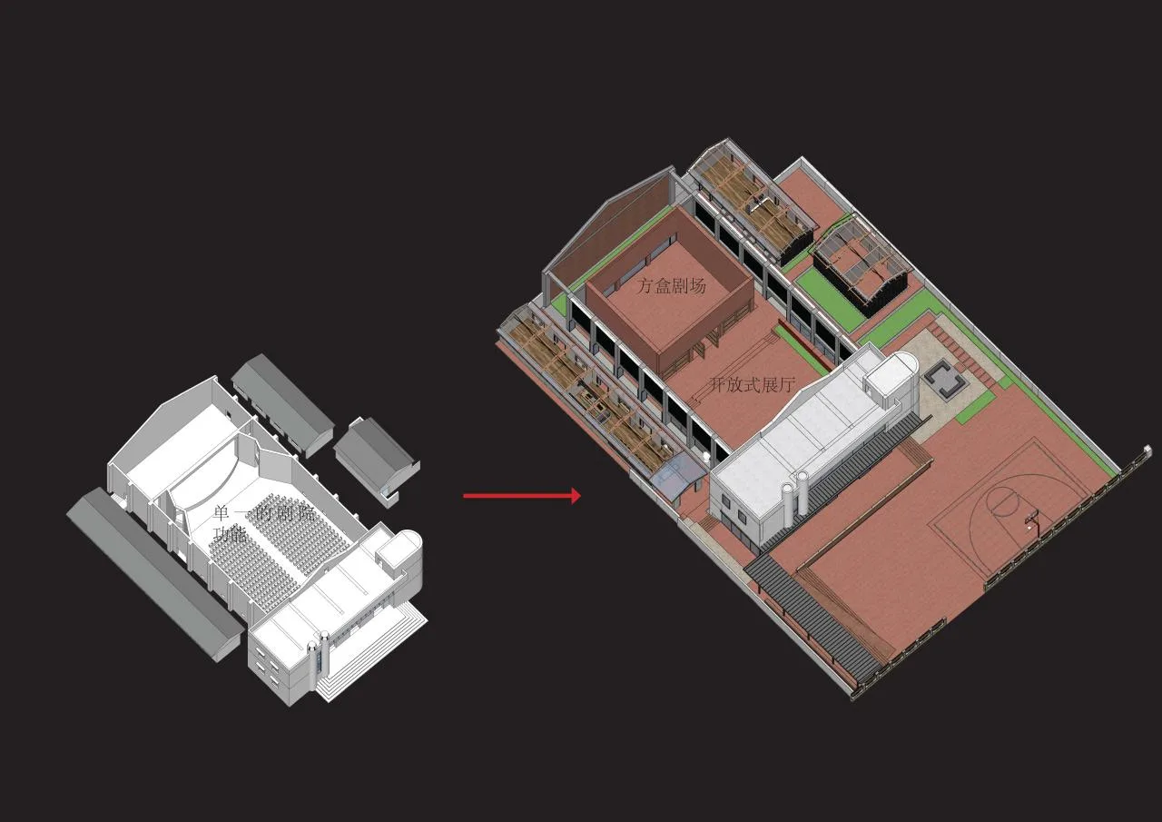 BIM Architecture | Rooted in! Growth! ——Pingle Ancient Town Theater Renovation/Thick Stone Design in Qionglai City