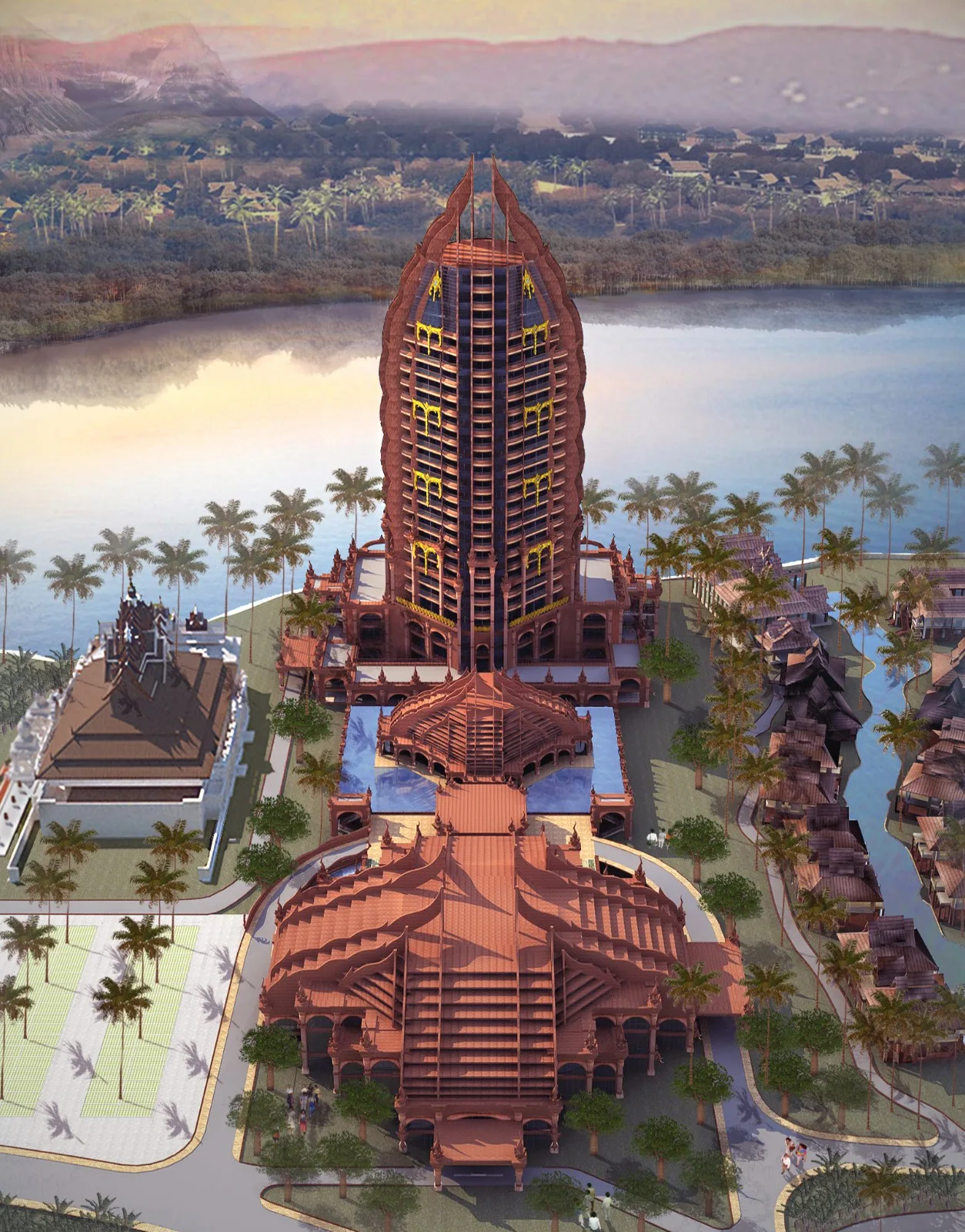 BIM Architecture | 'Flowers in the Rainforest': Xishuangbanna Jinglan International Conference Resort Hotel/Gangya Architecture+Local Practice (Guangzhou)