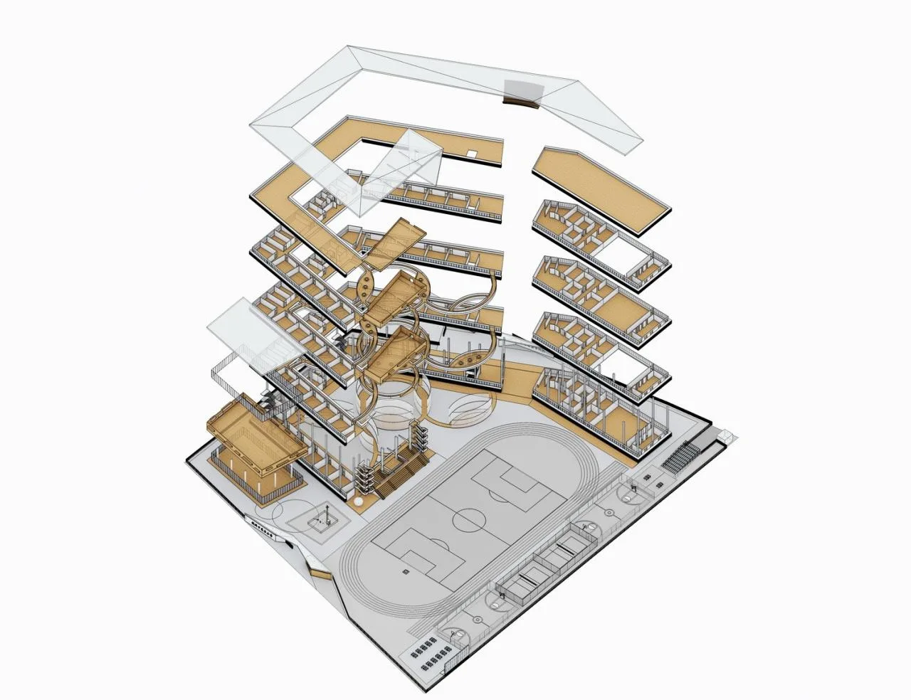 BIM Architecture | Dimension Transfer: Fengxi Elementary School/Mizhang Architecture