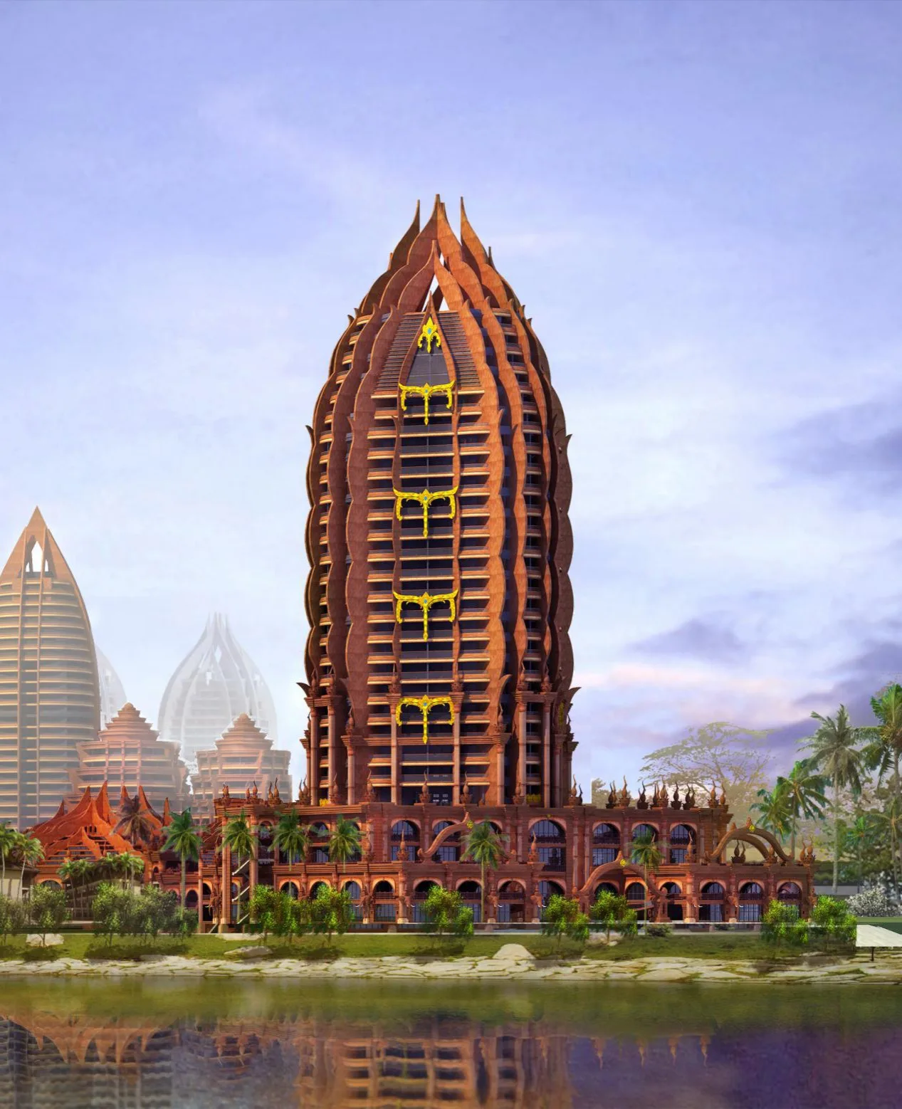 BIM Architecture | 'Flowers in the Rainforest': Xishuangbanna Jinglan International Conference Resort Hotel/Gangya Architecture+Local Practice (Guangzhou)