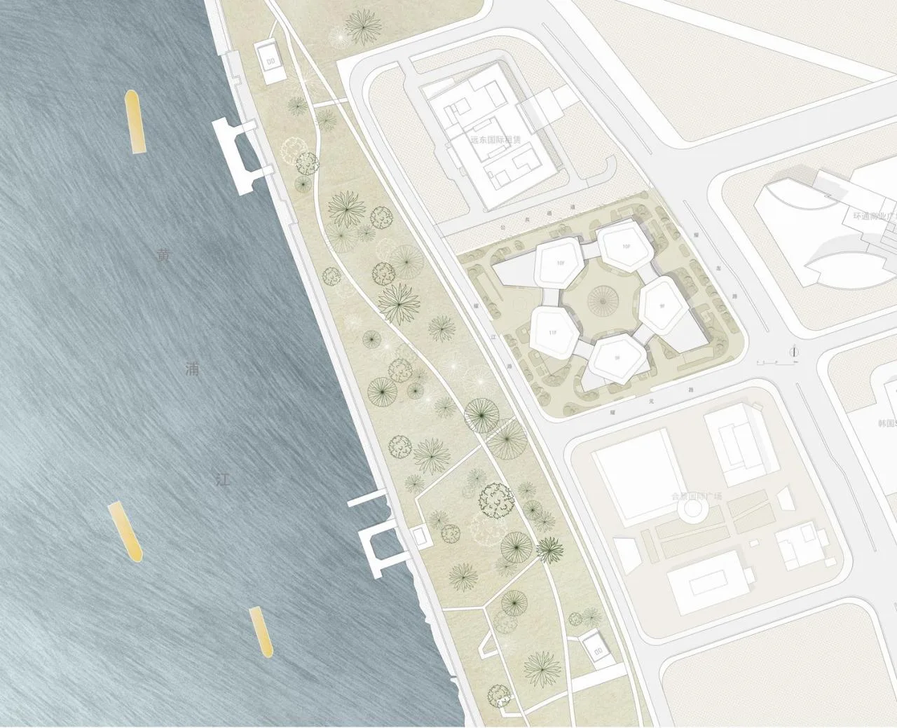 BIM Architecture | Shanghai Junkang Financial Plaza/Architectural Landscape Design