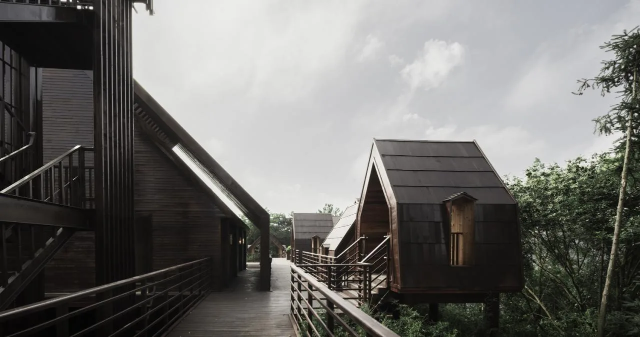 BIM Architecture | Wooden Town: Island, Jungle, Small Wooden House, Jiujiang/Pingjie Design