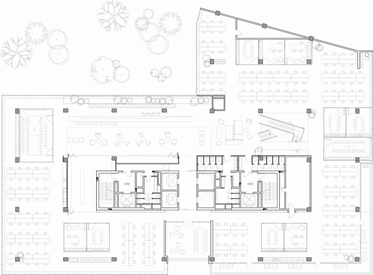BIM Architecture | Introducing Suspended Meeting Rooms into Mobile Office Space/JSPA Design