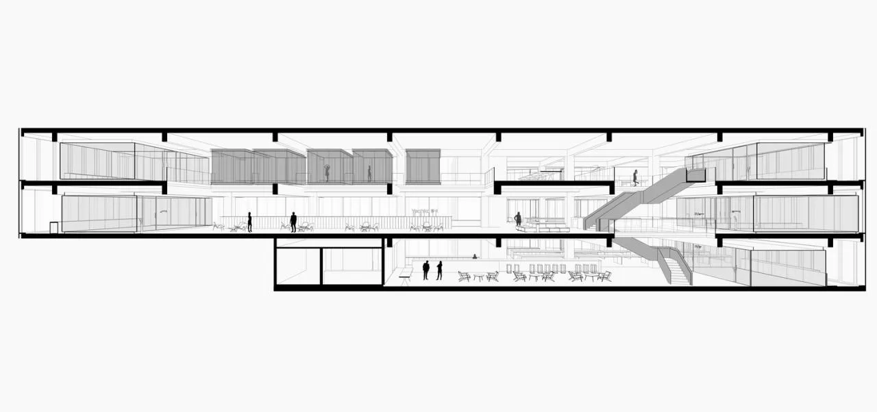 BIM Architecture | Introducing Suspended Meeting Rooms into Mobile Office Space/JSPA Design