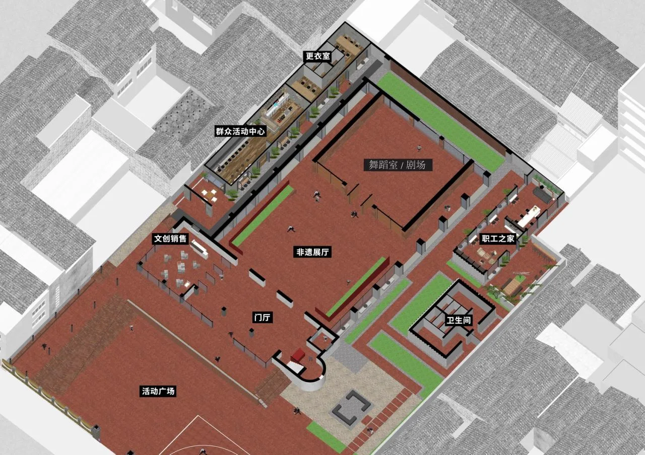 BIM Architecture | Rooted in! Growth! ——Pingle Ancient Town Theater Renovation/Thick Stone Design in Qionglai City