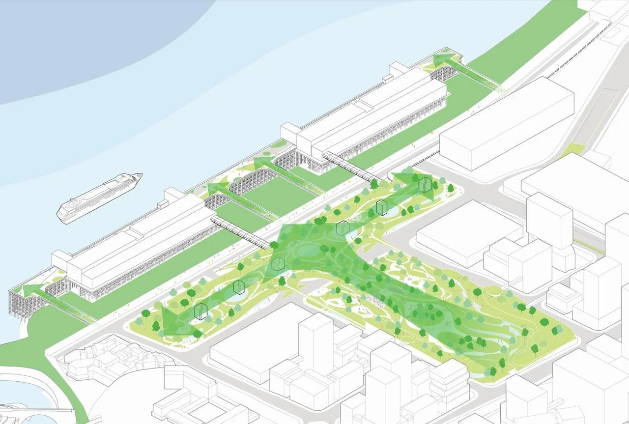 BIM architecture | 'gantry crane' | MAD wins Chongqing Cuntan International Cruise Center competition