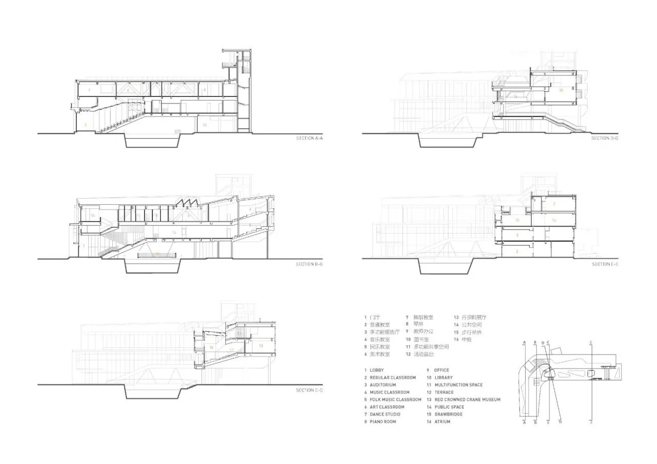 BIM Architecture | Bridge Teaching Building - Yancheng Foreign Language School Innovation Center/General Architecture