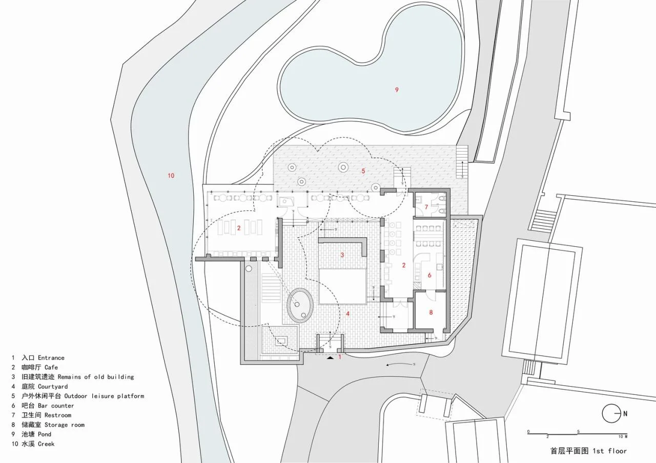 BIM Architecture | Coexistence with Trees and Old Earth Walls - Armory Coffee/Three Culture Architecture