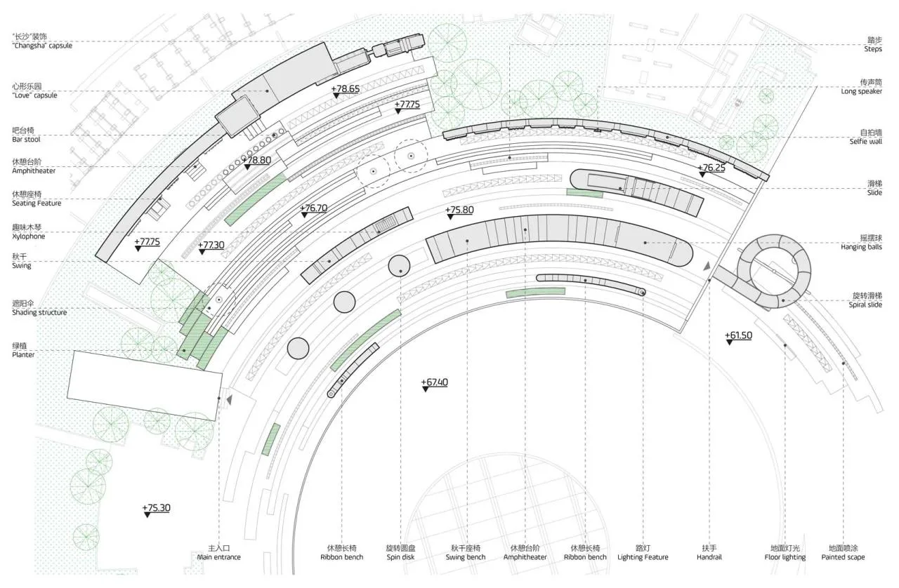 BIM Architecture | Roof Public Space Renovation: Above the Rainbow/Baizhu Architectural Design Consulting (Shanghai) Co., Ltd