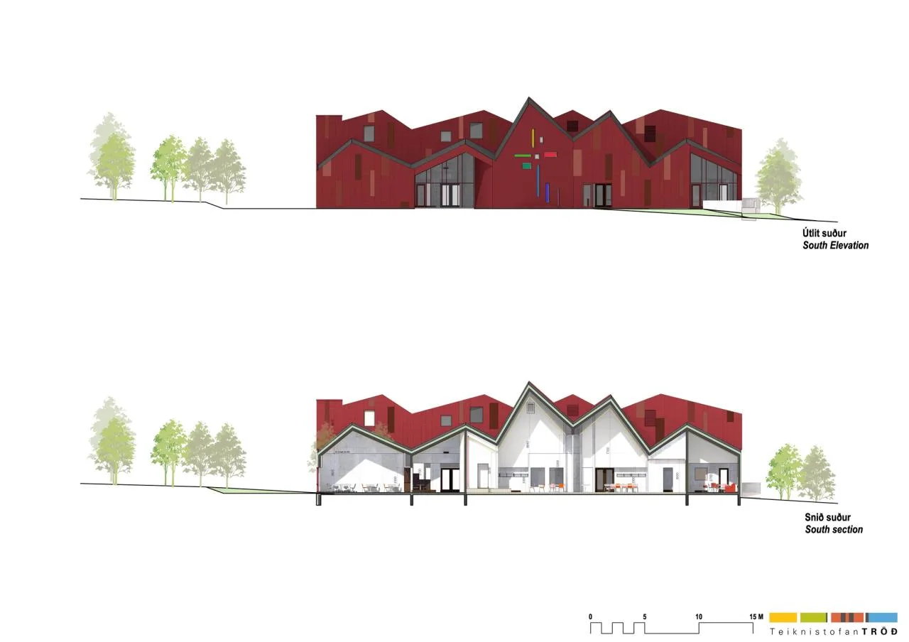 BIM Architecture | Salvation Army Iceland Headquarters Elevation and section views