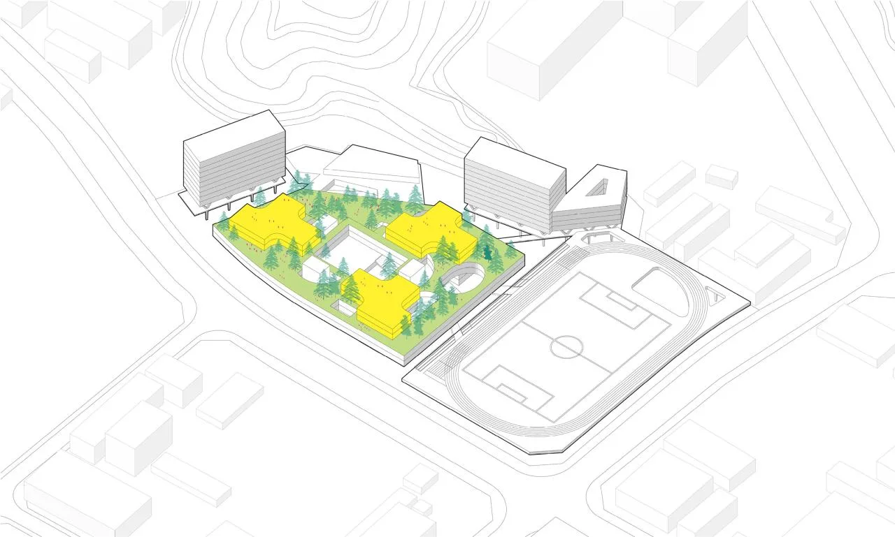 BIM Architecture | Mountain School: Shenzhen No.33 Senior High School (Bid Candidate)/Shanghai Huadu Architectural Planning and Design Co., Ltd