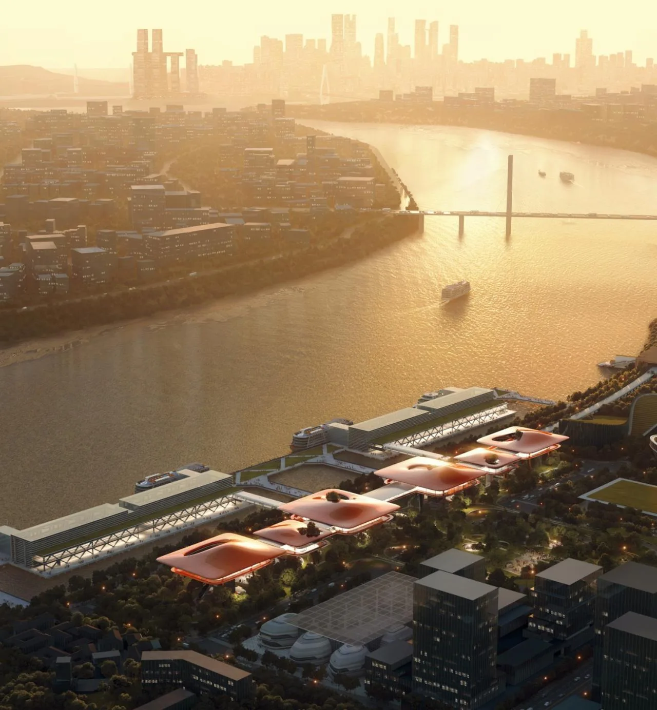 BIM architecture | 'gantry crane' | MAD wins Chongqing Cuntan International Cruise Center competition