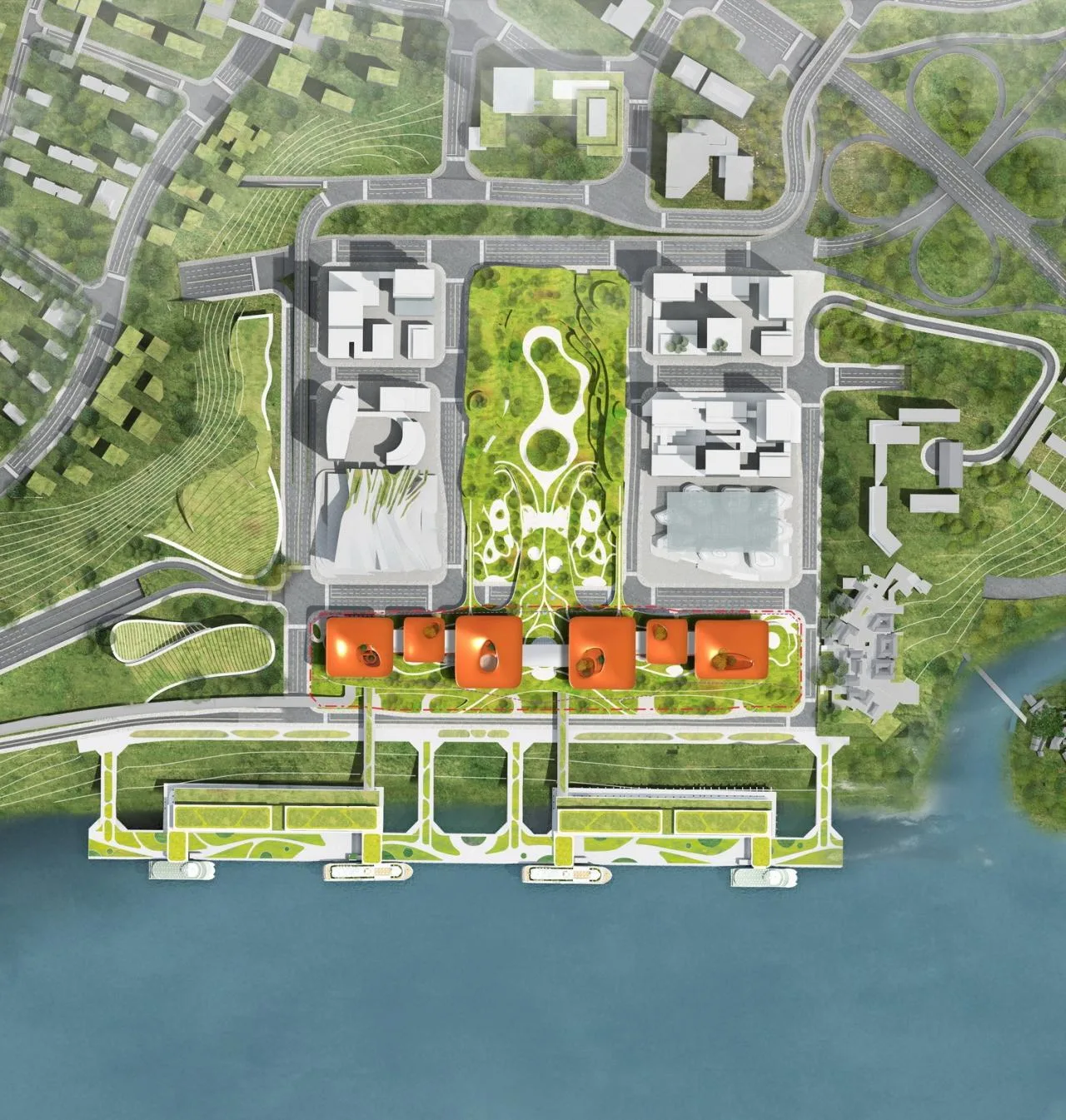 BIM architecture | 'gantry crane' | MAD wins Chongqing Cuntan International Cruise Center competition