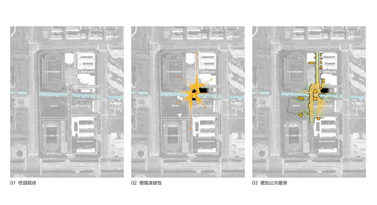 BIM Architecture | Bridge Teaching Building - Yancheng Foreign Language School Innovation Center/General Architecture