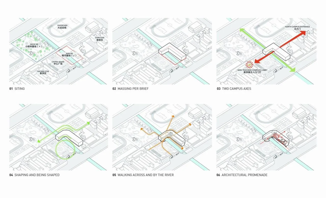 BIM Architecture | Bridge Teaching Building - Yancheng Foreign Language School Innovation Center/General Architecture