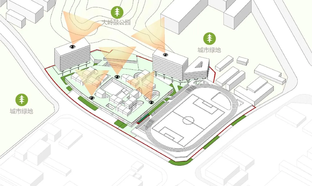 BIM Architecture | Mountain School: Shenzhen No.33 Senior High School (Bid Candidate)/Shanghai Huadu Architectural Planning and Design Co., Ltd