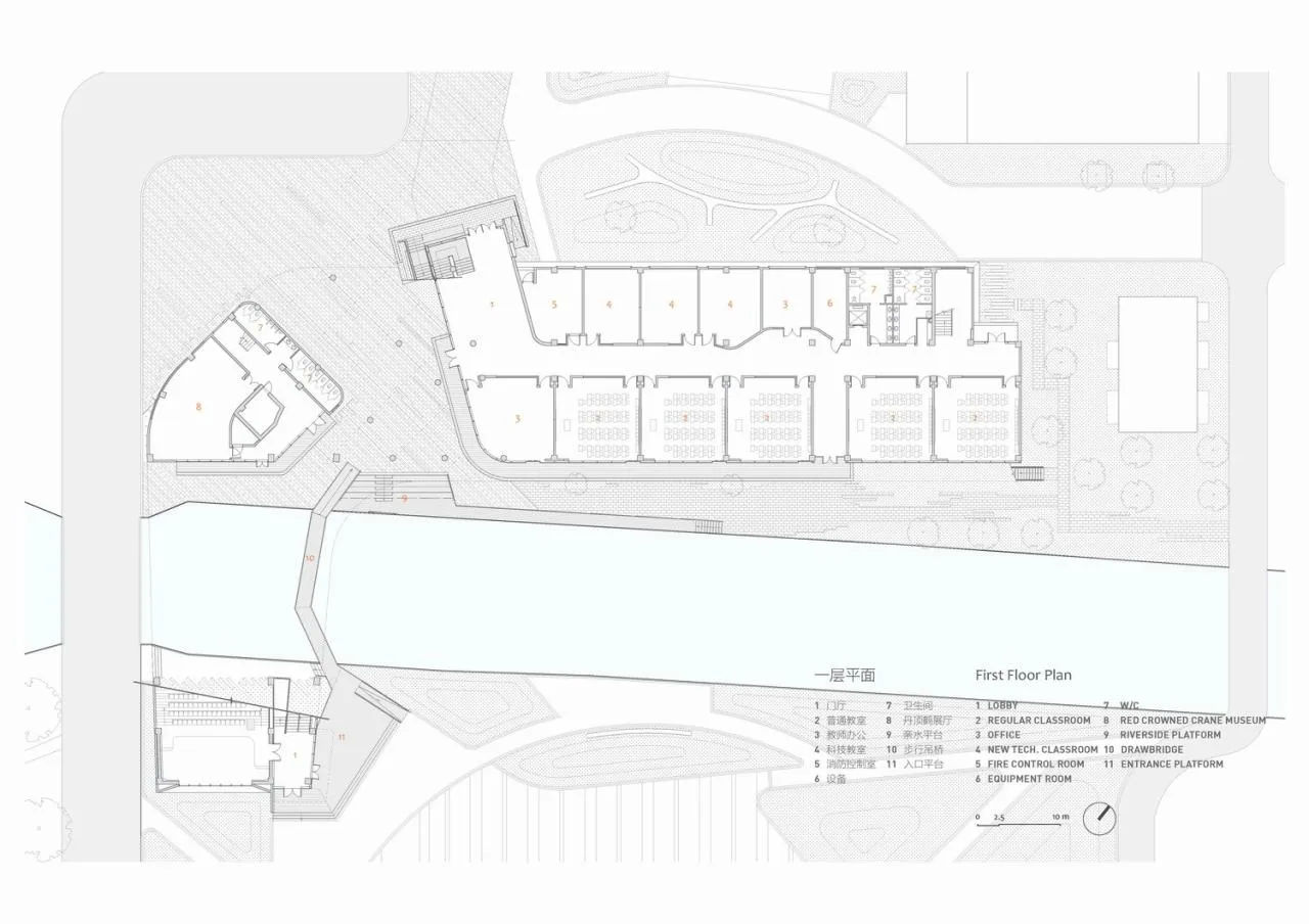 BIM Architecture | Bridge Teaching Building - Yancheng Foreign Language School Innovation Center/General Architecture