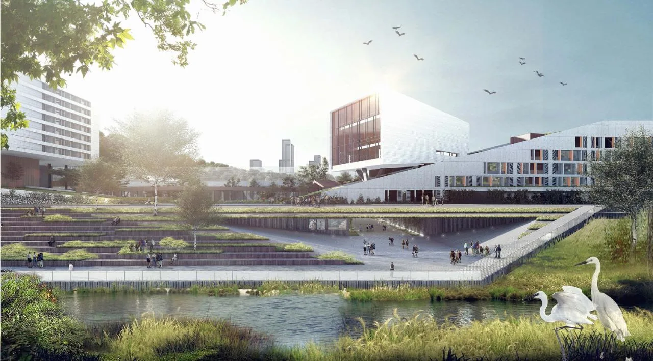 BIM Architecture | "Hidden Garden by the Pond" - Architectural Scheme Design/Landscape Architecture Design for Shenzhen No.28 Senior High School