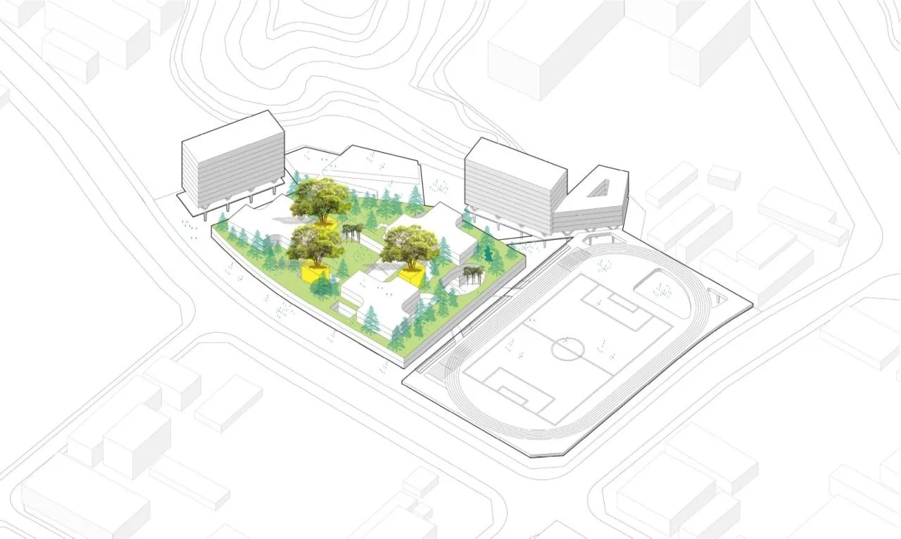 BIM Architecture | Mountain School: Shenzhen No.33 Senior High School (Bid Candidate)/Shanghai Huadu Architectural Planning and Design Co., Ltd