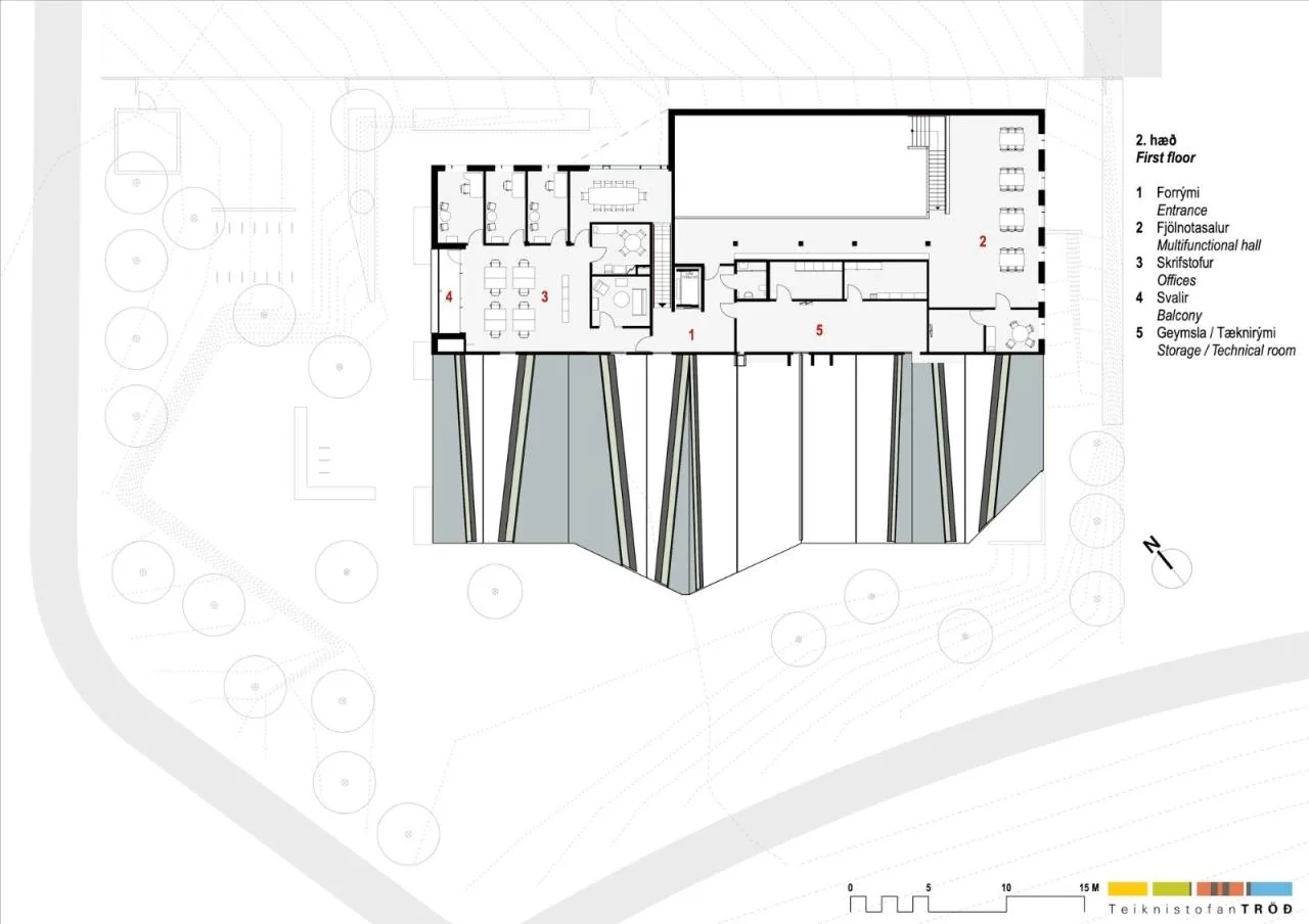 BIM Architecture | Salvation Army Iceland Headquarters Second floor plan