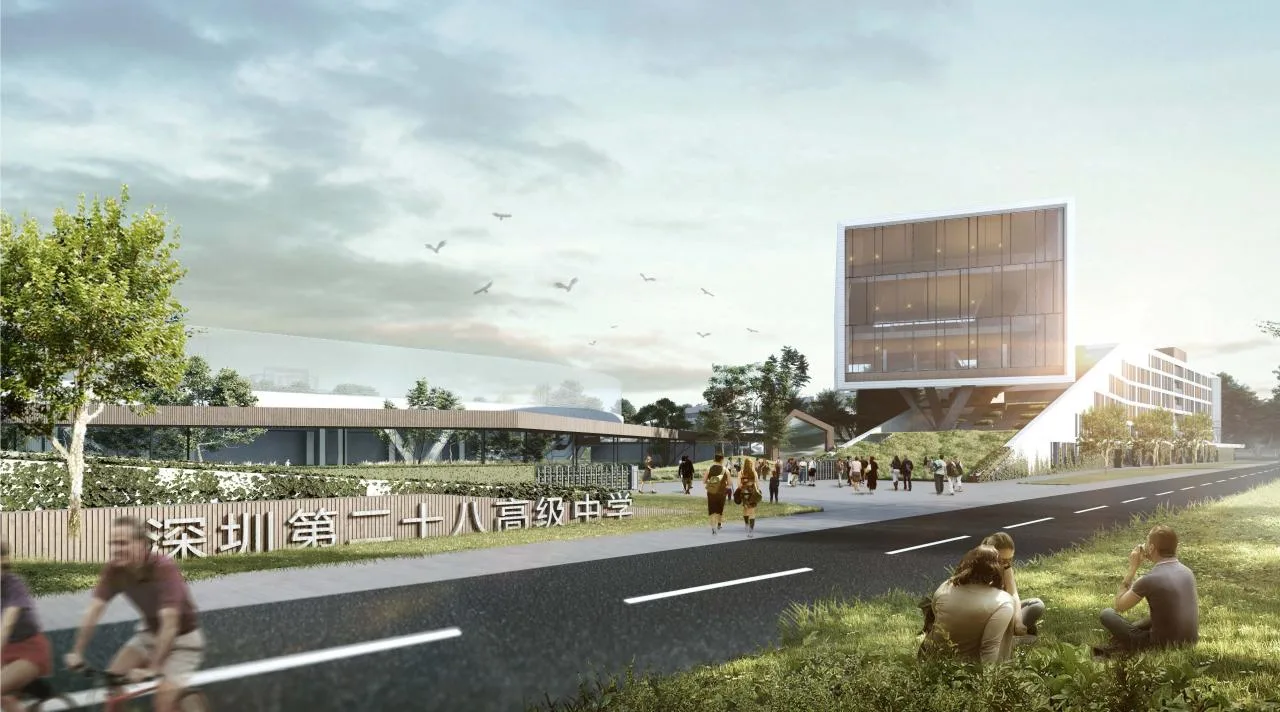 BIM Architecture | "Hidden Garden by the Pond" - Architectural Scheme Design/Landscape Architecture Design for Shenzhen No.28 Senior High School