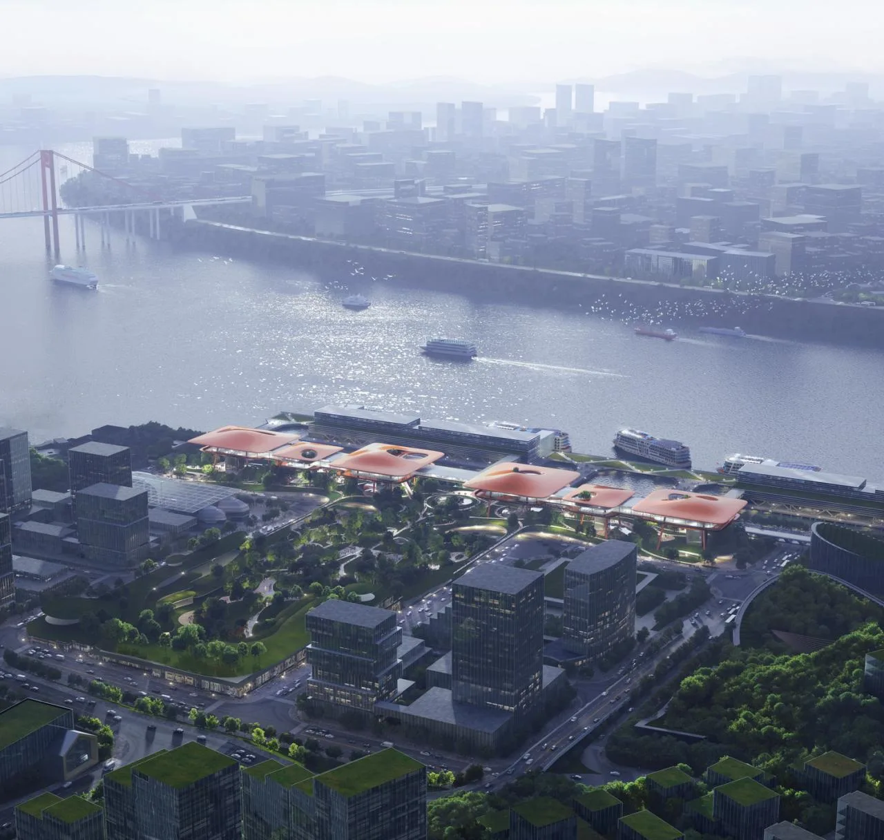 BIM architecture | 'gantry crane' | MAD wins Chongqing Cuntan International Cruise Center competition