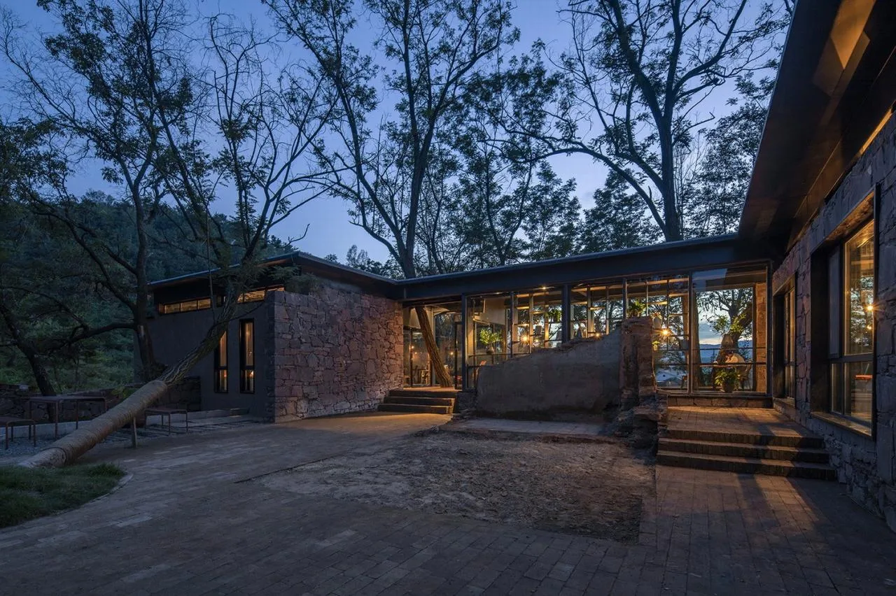 BIM Architecture | Coexistence with Trees and Old Earth Walls - Armory Coffee/Three Culture Architecture