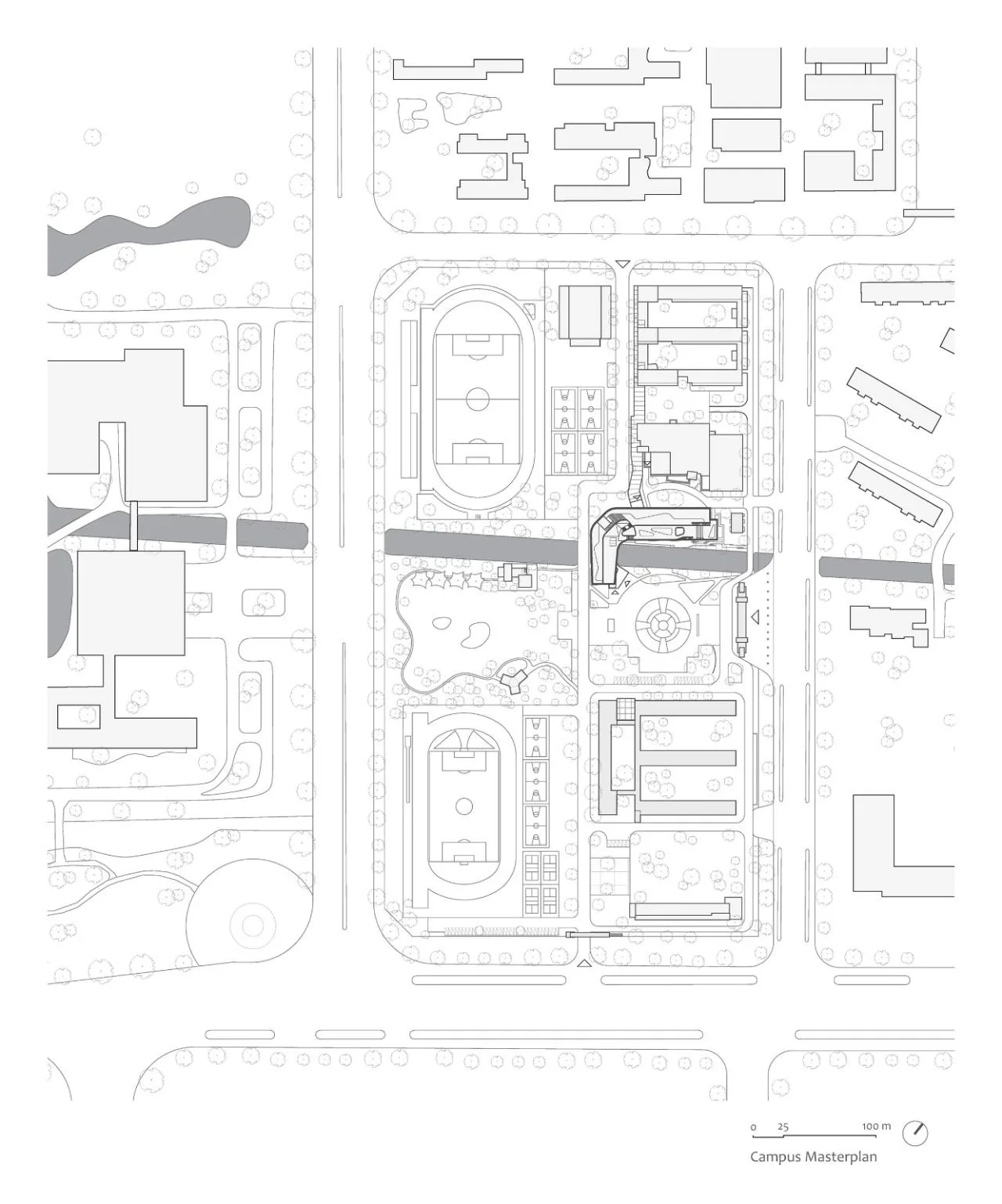 BIM Architecture | Bridge Teaching Building - Yancheng Foreign Language School Innovation Center/General Architecture