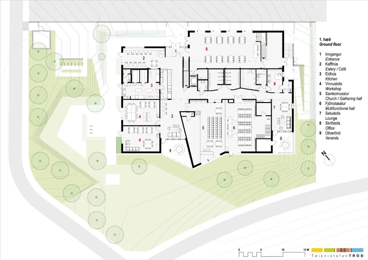 BIM Architecture | Salvation Army Iceland Headquarters First floor plan