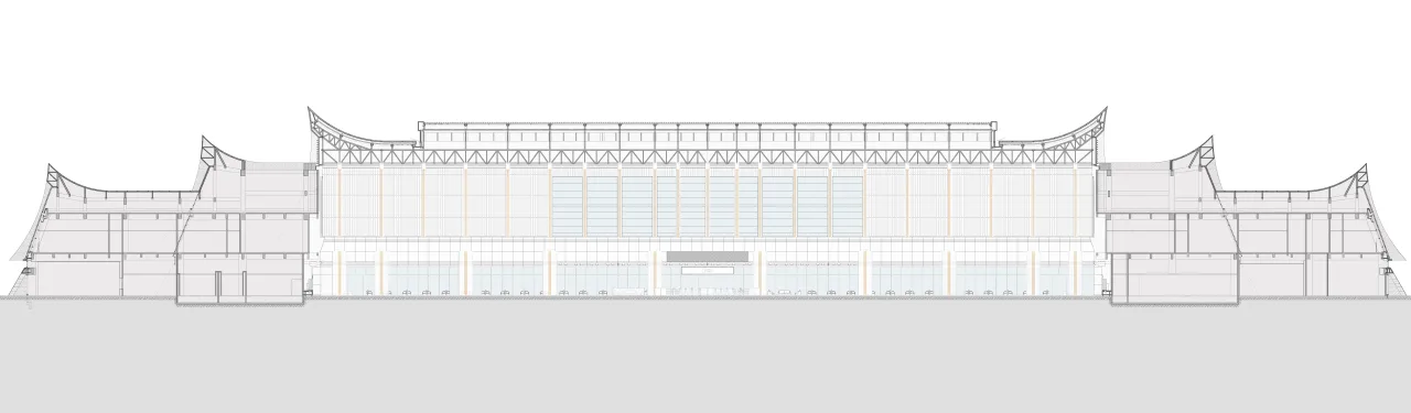 Project elevation and section view