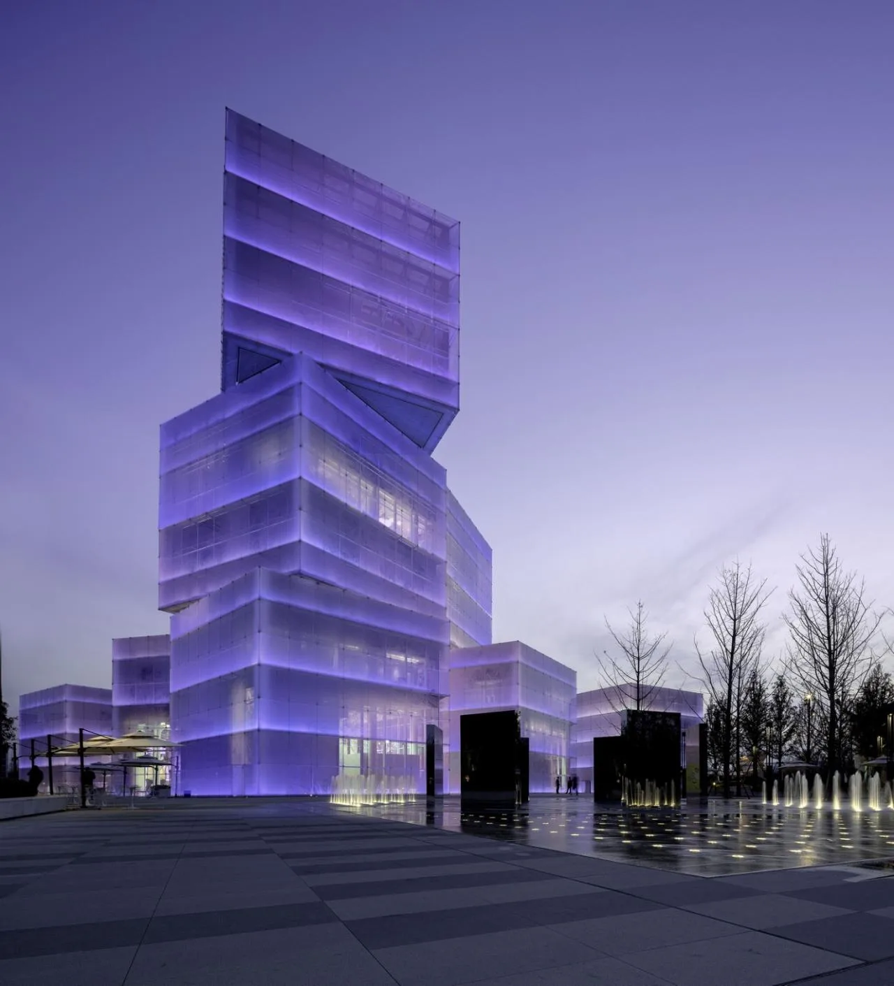 Romantic and dreamy night view of architecture
