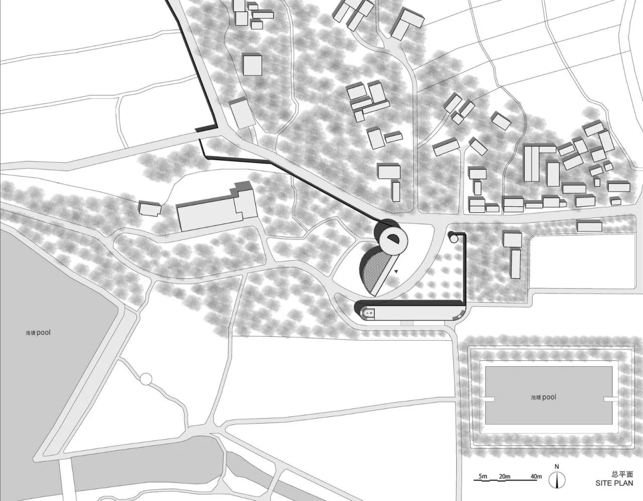 BIM Architecture | Lizigou Village Red Brick Natural Auditorium/KEYWORKS+Reng Architecture