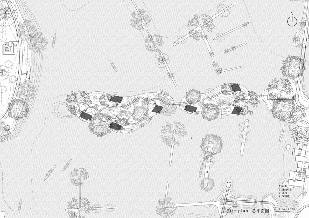 BIM Architecture | Fuyang Yangpi Lake Wetland Ecological Hotel/Jianlin Architecture