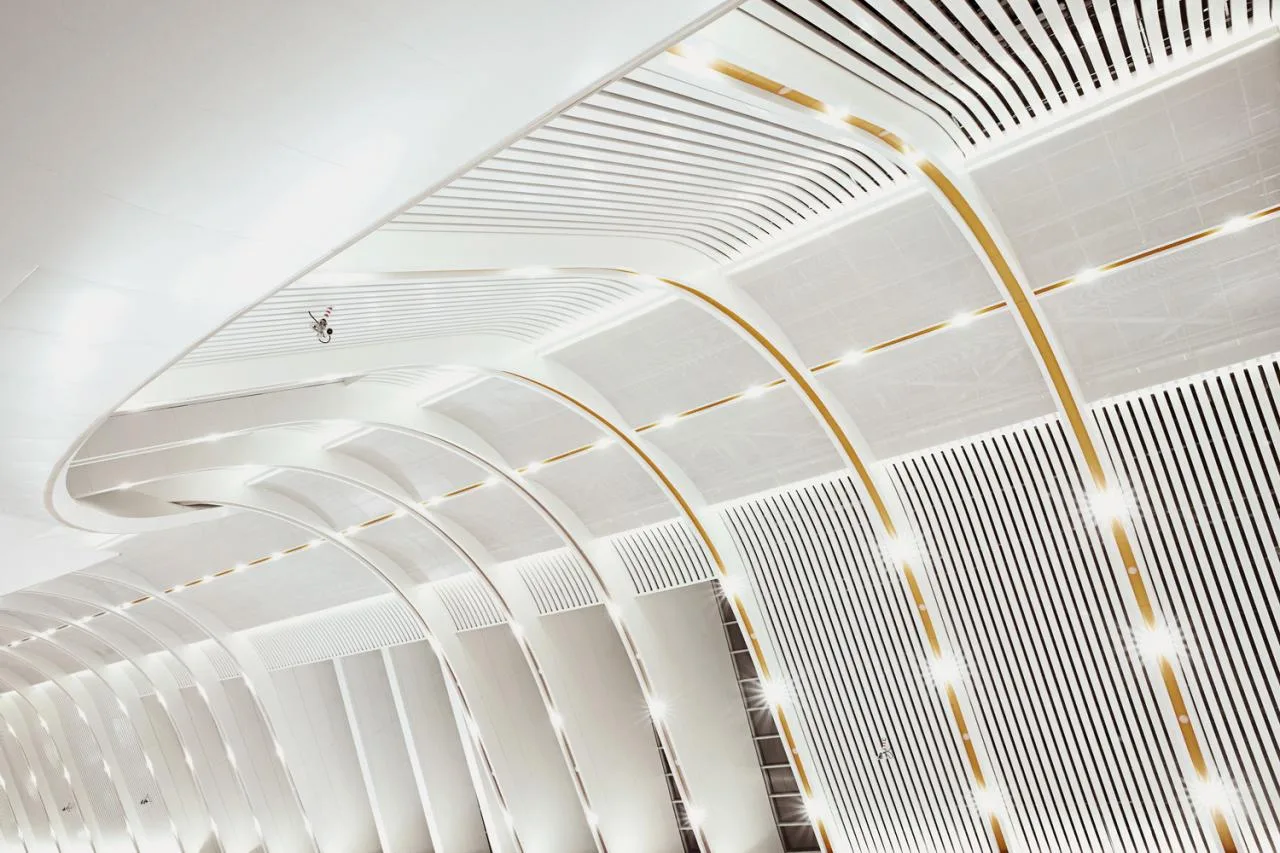 Close-up of entrance and boarding security check area