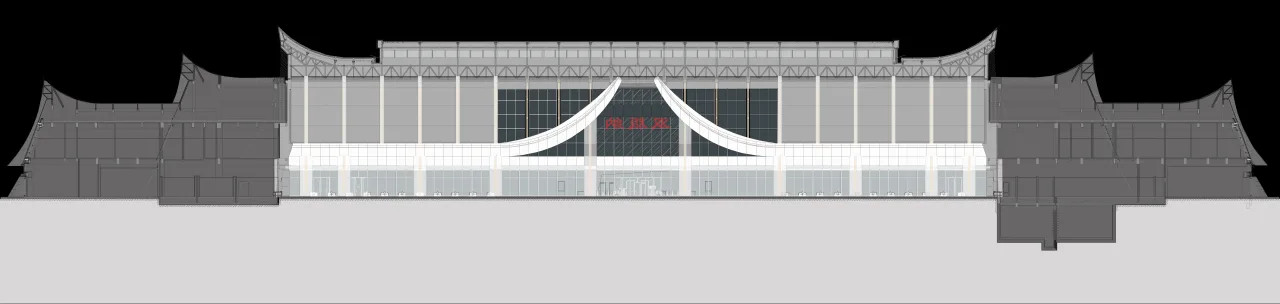 Project elevation and section view