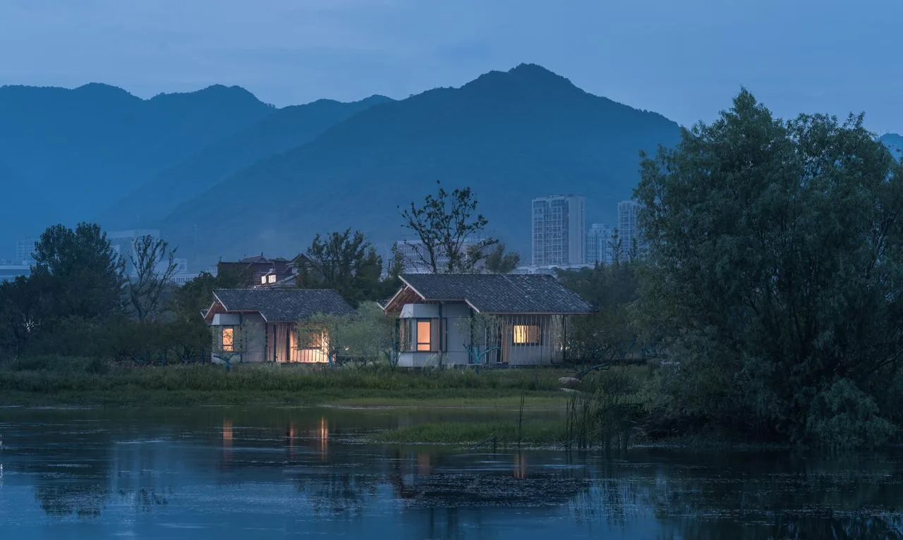 BIM Architecture | Fuyang Yangpi Lake Wetland Ecological Hotel/Jianlin Architecture