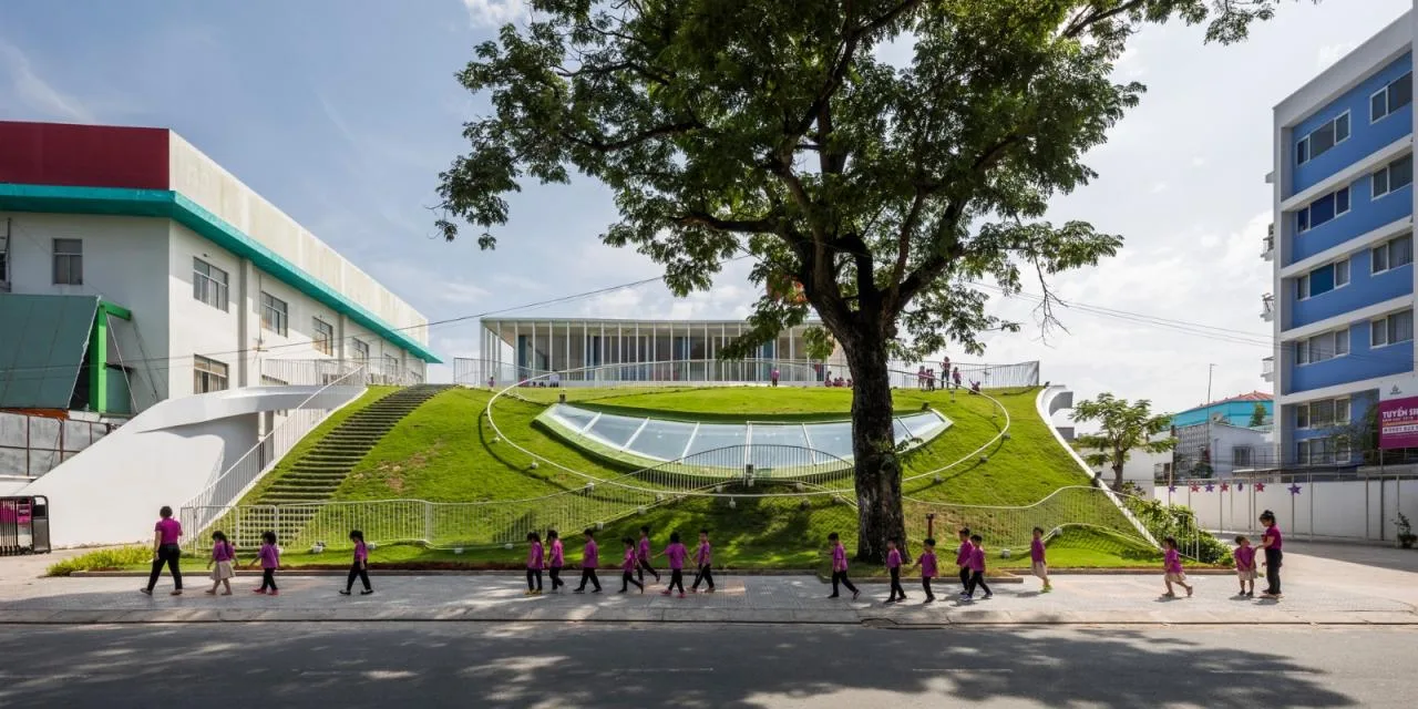 BIM Architecture | Secret Base Under the Mountain Slope: TTC Elite Ben Tre Kindergarten/KIENTRUC O