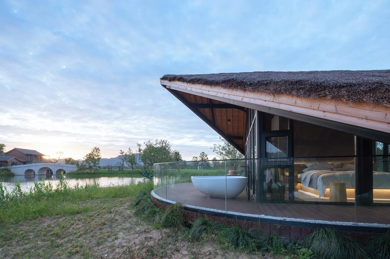 BIM Architecture | Fuyang Yangpi Lake Wetland Ecological Hotel/Jianlin Architecture