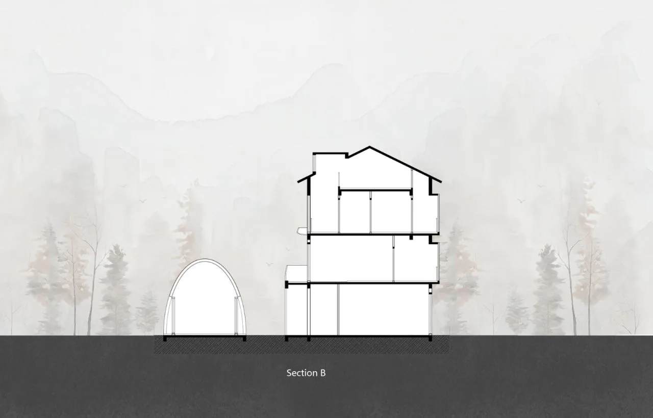 Section Diagram of Huahai Homestay Renovation