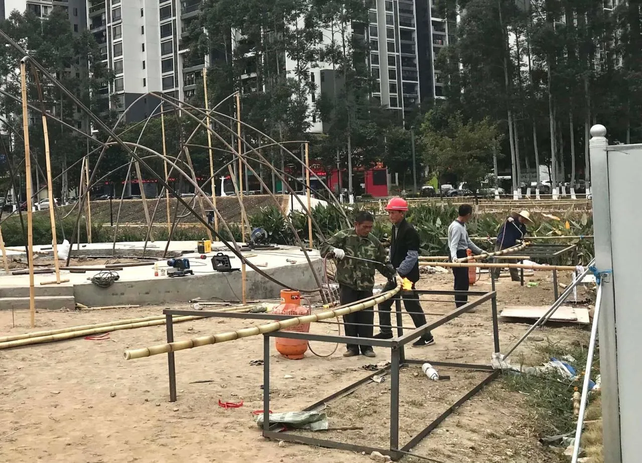 BIM Architecture | Huahai Bamboo Pavilion, City Park acupuncture and moxibustion Renewal/Vertical Beam Club+School of Architecture of South China University of Technology