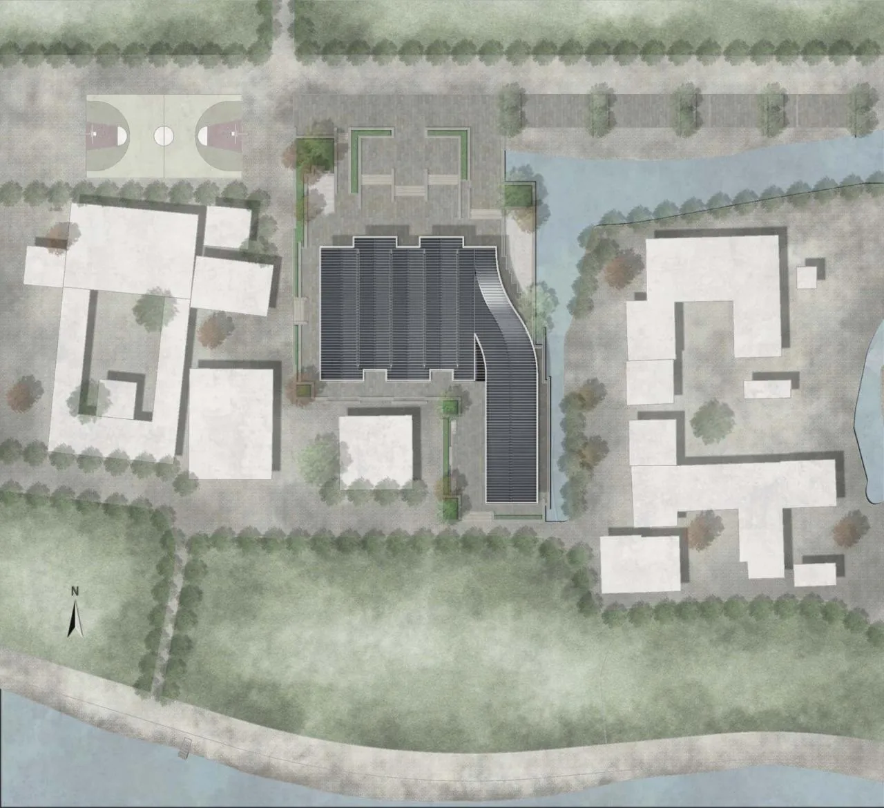 BIM Architecture | Xiaowufen Village Cultural Hall/Garden Architecture Landscape