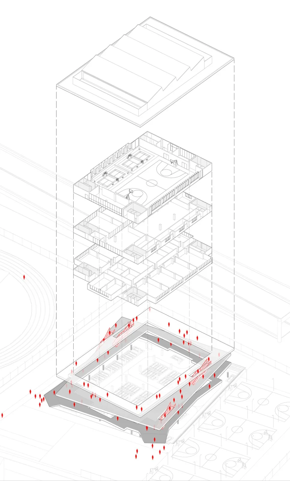 BIM Architecture | Yihuang No.1 Middle School Comprehensive Building/By Building