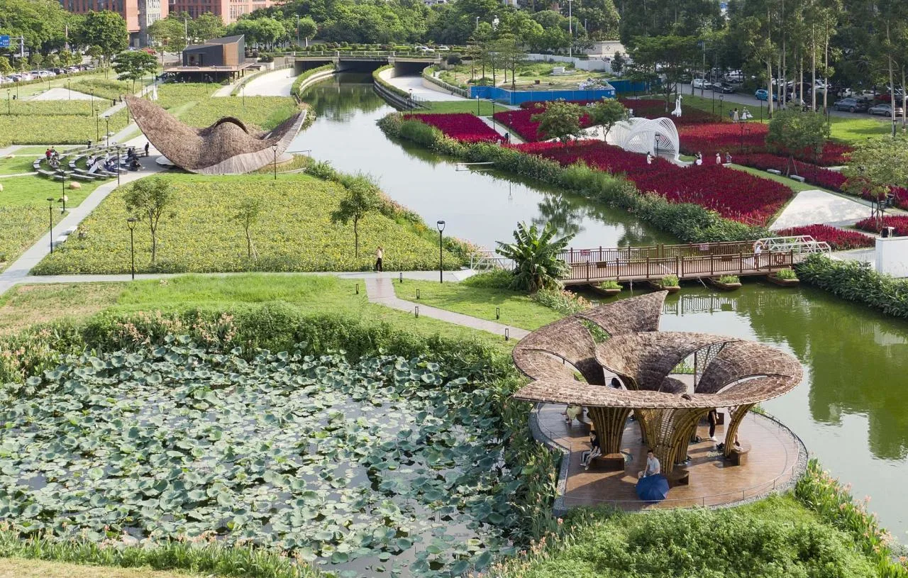 BIM Architecture | Huahai Bamboo Pavilion, City Park acupuncture and moxibustion Renewal/Vertical Beam Club+School of Architecture of South China University of Technology