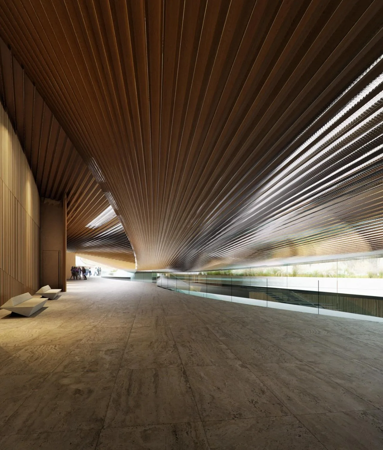 BIM Architecture | Ceramic Layers, Competition Proposal for 'CAMERIMAGE European Film Center' by Kengo Kuma