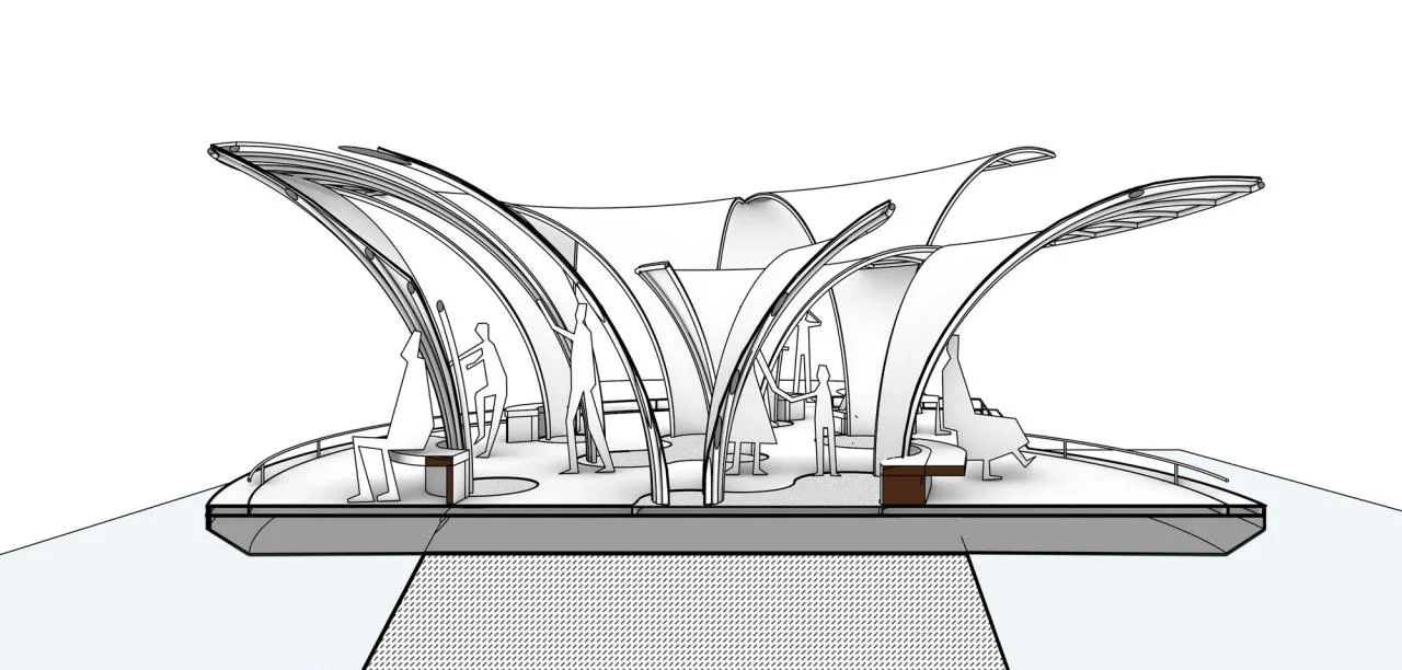 BIM Architecture | Huahai Bamboo Pavilion, City Park acupuncture and moxibustion Renewal/Vertical Beam Club+School of Architecture of South China University of Technology