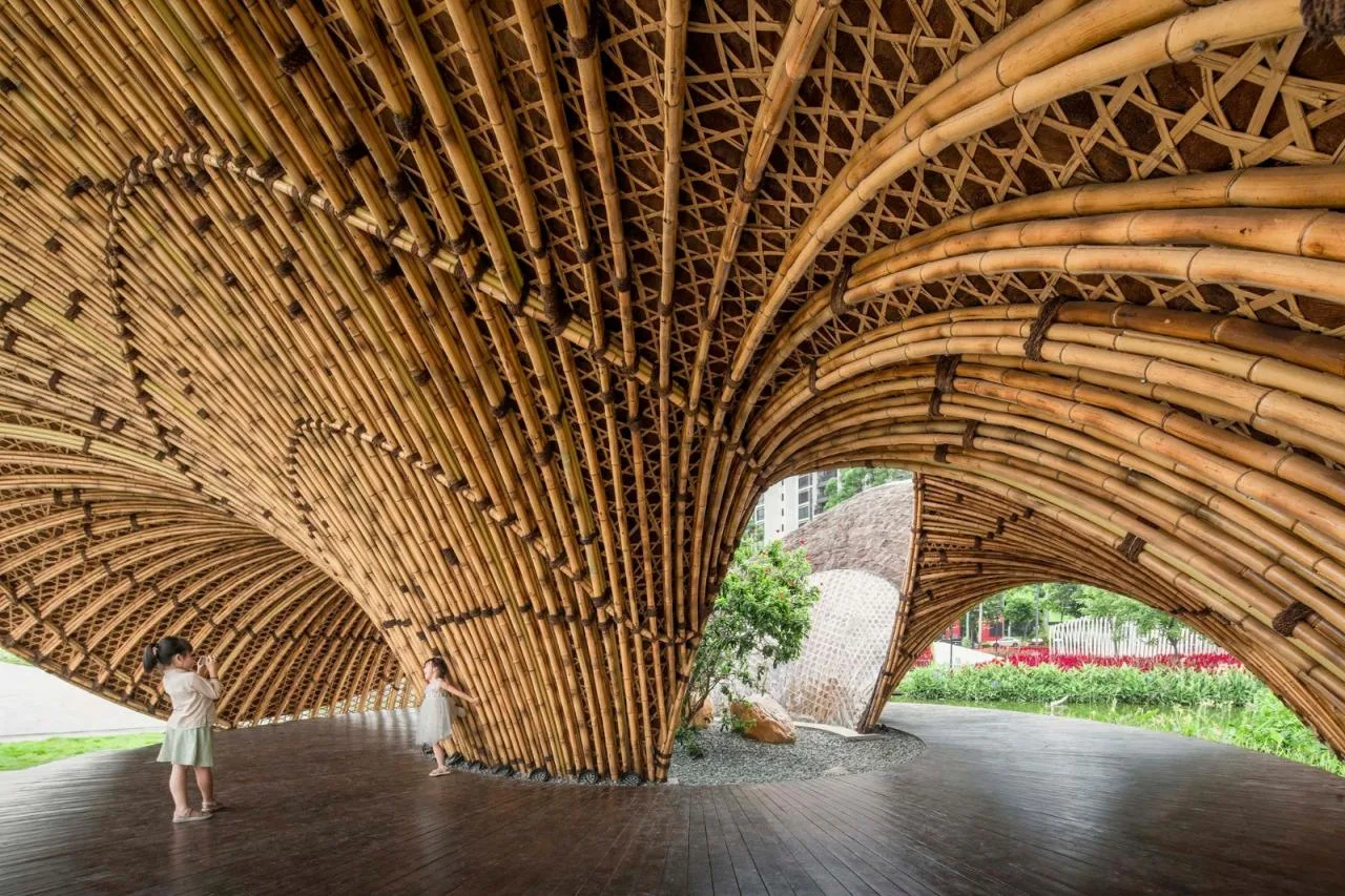 BIM Architecture | Huahai Bamboo Pavilion, City Park acupuncture and moxibustion Renewal/Vertical Beam Club+School of Architecture of South China University of Technology