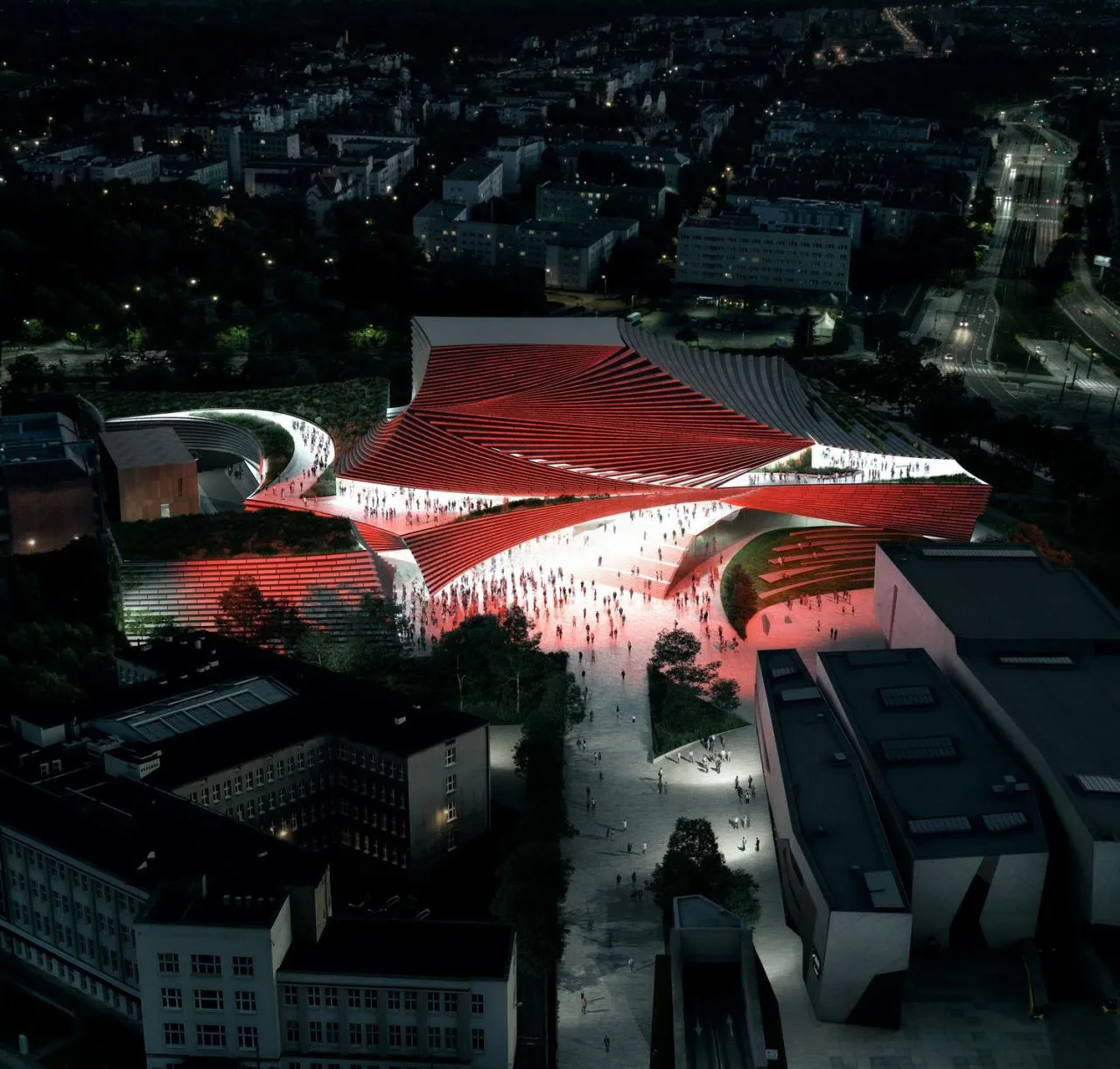 BIM Architecture | Ceramic Layers, Competition Proposal for 'CAMERIMAGE European Film Center' by Kengo Kuma