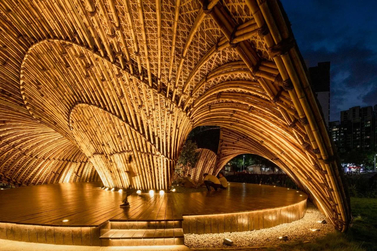 BIM Architecture | Huahai Bamboo Pavilion, City Park acupuncture and moxibustion Renewal/Vertical Beam Club+School of Architecture of South China University of Technology